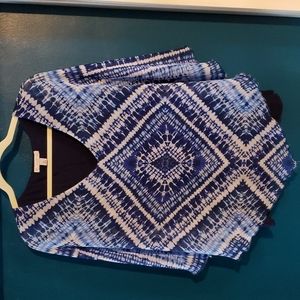 Blue tie dye blouse with lining